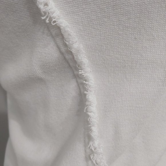 Banana Republic Milano Tee White Fringed T-Shirt Women Size Small Rayon Blend - Picture 7 of 12